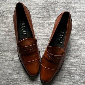 Amalfi Italy Chestnut Leather Penny Loafers